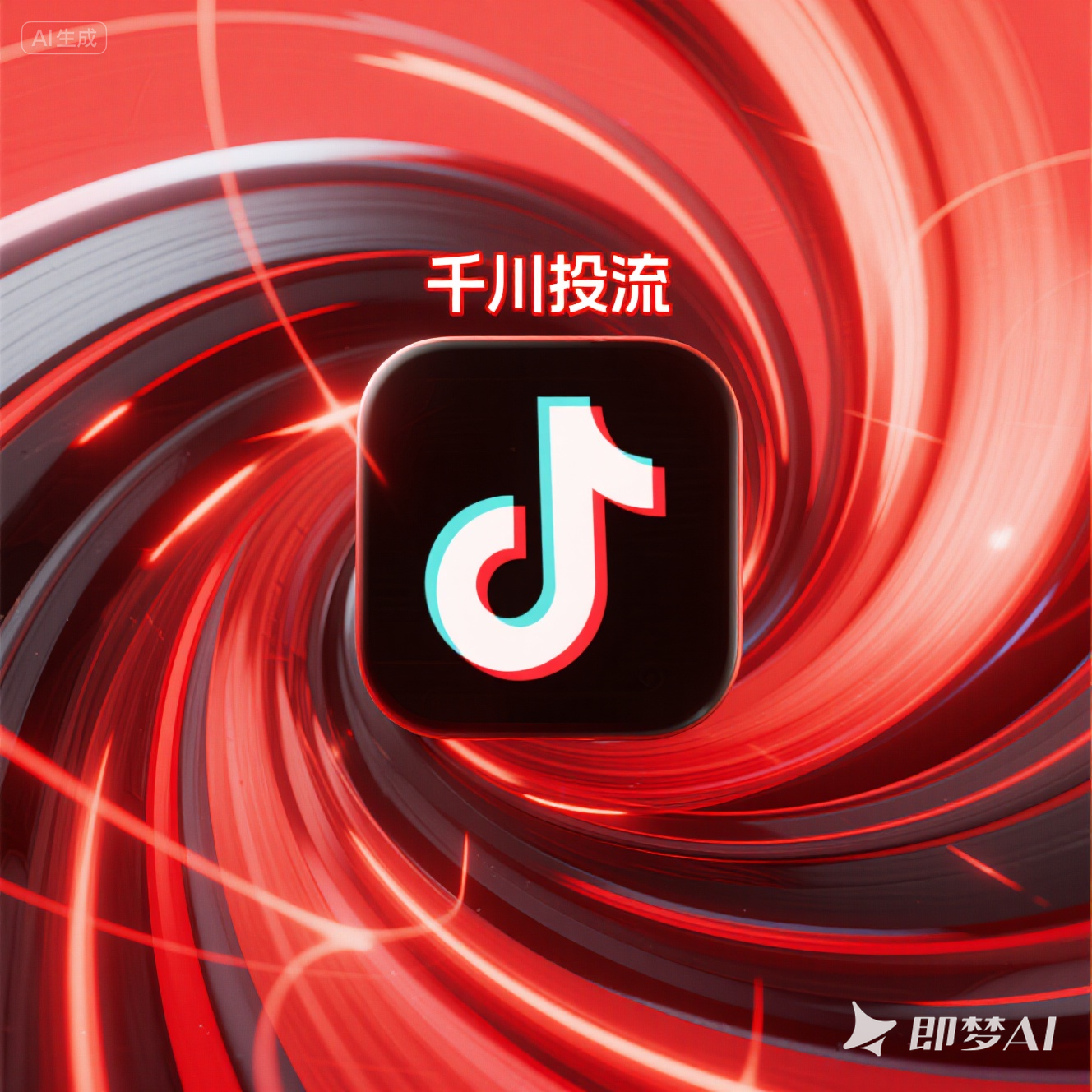 jimeng-2025-08-15-7050-电商风格，背景突出抖音的特点，就写，千川投流.png