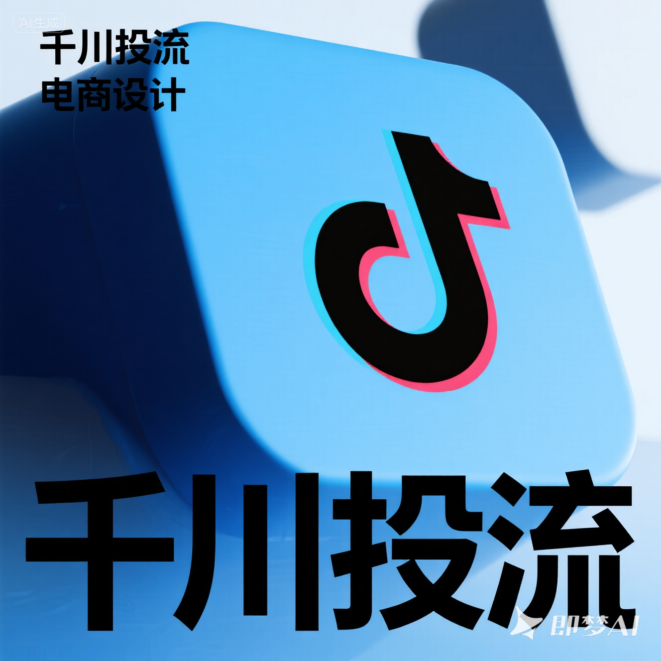 jimeng-2025-08-15-1421-电商风格，背景突出抖音的特点，就写，千川投流.png
